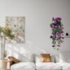 Unyqoos® Hangende Kunstplanten Set – 2x Klimop met Paarse Bloemen – 90 cm – Voor Binnen en Buiten