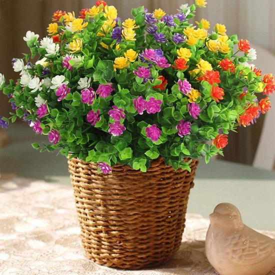 Unyqoos ® Levendige Kunstbloemen Bundel voor Binnen- en Buitendecoratie in Diverse Kleuren