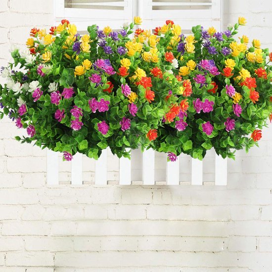 Unyqoos ® Levendige Kunstbloemen Bundel voor Binnen- en Buitendecoratie in Diverse Kleuren