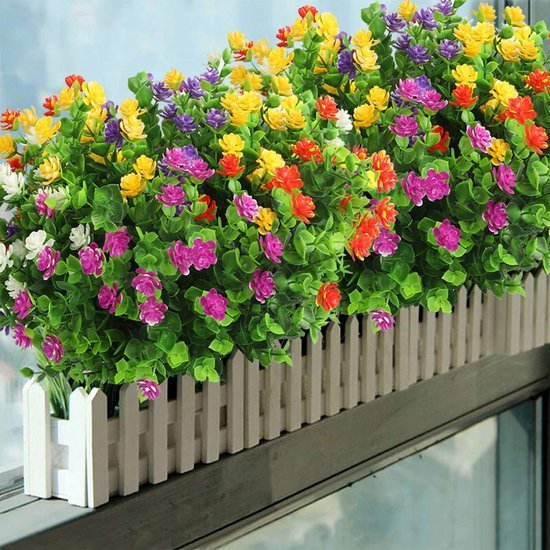Unyqoos ® Levendige Kunstbloemen Bundel voor Binnen- en Buitendecoratie in Diverse Kleuren