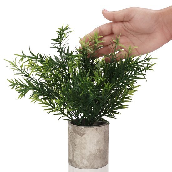 Unyqoos ® Set van Drie Realistische Miniatuur Groene Planten in Decoratieve Potten voor Huis en Kantoor