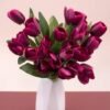 Unyqoos ® Kunstmatige Paarse Tulpenboeketten Met Wenskaart Voor Unieke Decoratie En Cadeaus