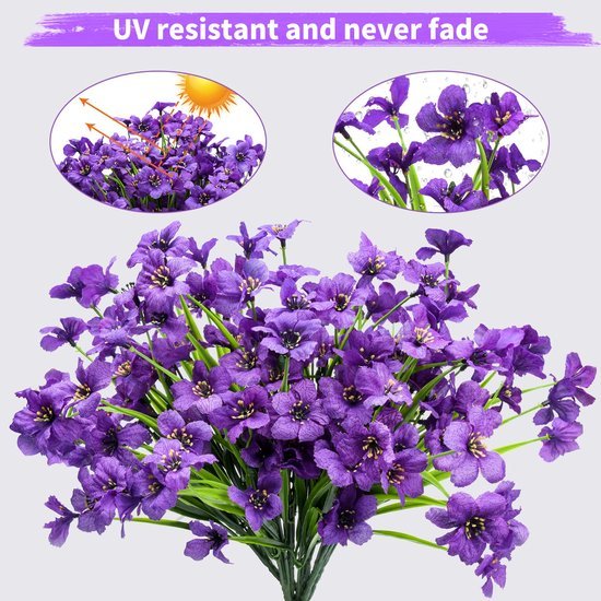 Unyqoos ® Weerbestendige Kunstbloemen voor Balkon en Tuindecoratie - Set van 16 Bundels