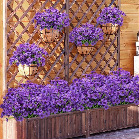 Unyqoos ® Weerbestendige Kunstbloemen voor Balkon en Tuindecoratie - Set van 16 Bundels