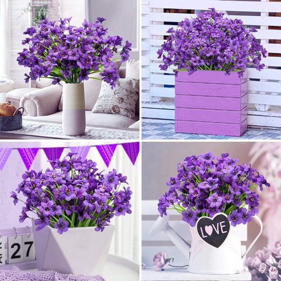 Unyqoos ® Weerbestendige Kunstbloemen voor Balkon en Tuindecoratie - Set van 16 Bundels