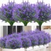 Unyqoos ® Realistische Kunstbloemen Set voor Buiten en Binnen - 12 Bundels Weerbestendige Lavendel Bloemen