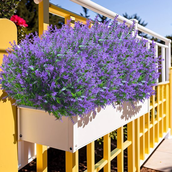 Unyqoos ® Realistische Kunstbloemen Set voor Buiten en Binnen - 12 Bundels Weerbestendige Lavendel Bloemen