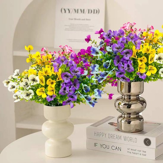 Unyqoos ® Realistische Kunstbloemen Set voor Buiten en Binnen, Weerbestendige Decoratie met UV-bescherming