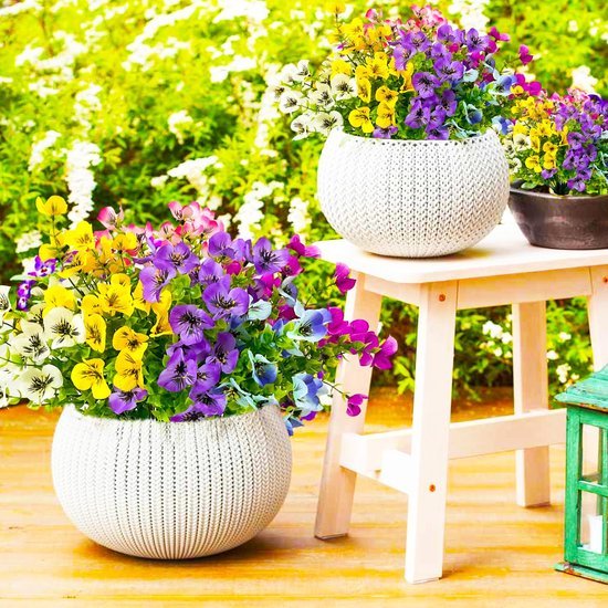 Unyqoos ® Realistische Kunstbloemen Set voor Buiten en Binnen, Weerbestendige Decoratie met UV-bescherming