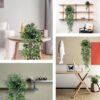 Unyqoos ® Realistisch ogende hangende decoratieve planten met pot voor interieurontwerp, 2 stuks, 85 cm, veelzijdige decoratie