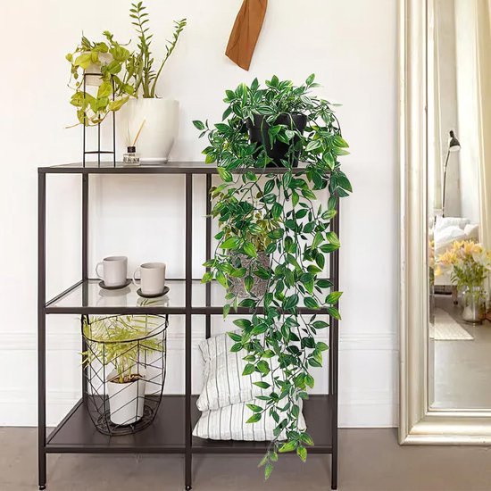 Unyqoos ® Realistisch ogende hangende decoratieve planten met pot voor interieurontwerp, 2 stuks, 85 cm, veelzijdige decoratie