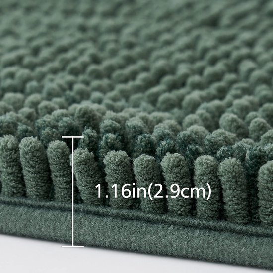 550x550-20484.jpg Unyqoos® Chenille Badmat 40 x 60 cm Antislip en Absorberend in Matchagroen voor Badkamercomfort