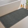 Unyqoos® Donkergrijze waterabsorberende badmat met antislip en wasbare eigenschappen