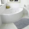 Unyqoos® Halfronde antraciet badmat voor hoekdouche met antislip en wasbare microvezel