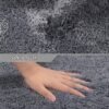 Unyqoos® Halfronde antraciet badmat voor hoekdouche met antislip en wasbare microvezel