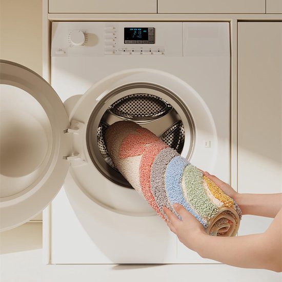 550x550-20510.jpg Unyqoos® Binnen- en Buitenhuis Antislip Bademat van Zachte Microvezel met Regenboogmotief - 50x80cm