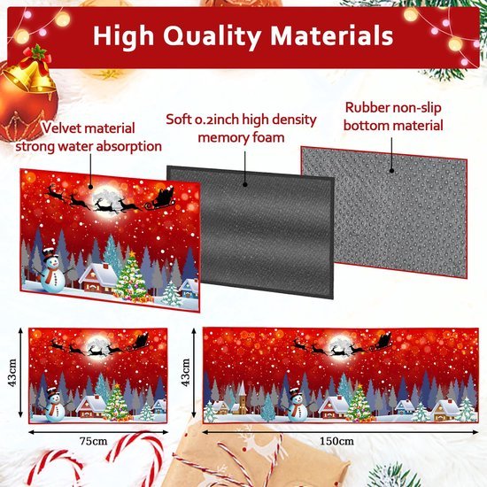 550x550-20513.jpg Unyqoos® Wasbaar kersttapijt met 3D-design voor huis en kantoor decoratie