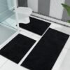 Unyqoos® Zachte Chenille Badmat Set van 3 Stuks met Antislip voor Complete Badkamerervaring