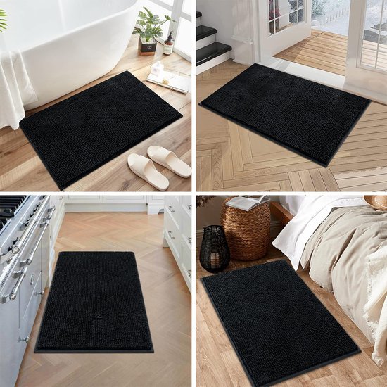 Unyqoos® Zachte Chenille Badmat Set van 3 Stuks met Antislip voor Complete Badkamerervaring