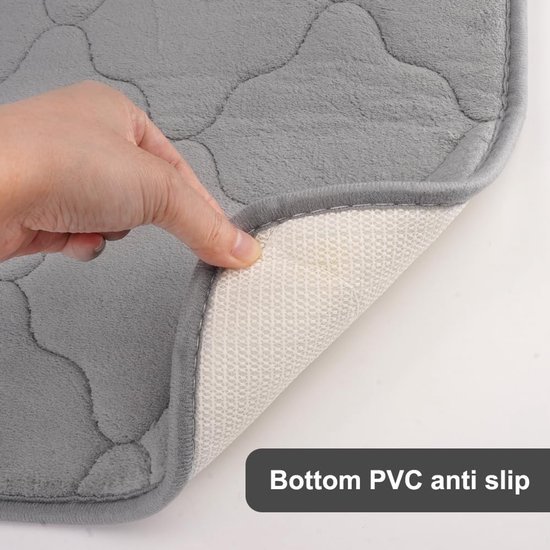 Unyqoos® Grijze badmat van memoryfoam 40x60 cm voor diverse ruimtes in huis