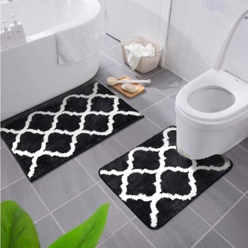 Unyqoos® Zachte en luxe 2-delige badmatset met antislip voor badkamer en toilet