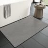 Unyqoos® Grijze antislip badmat 43x70 cm voor badkamer en douche, sneldrogend