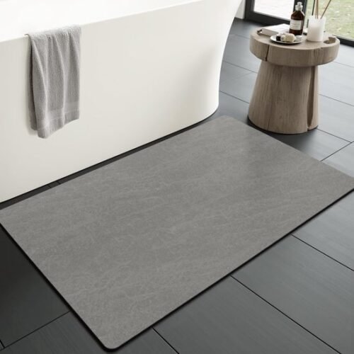 Unyqoos® Grijze antislip badmat 43x70 cm voor badkamer en douche, sneldrogend