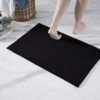 Unyqoos® Zwarte Luxe Antislip Badmat van Chenille voor Badkamer en Douche, 50 x 80 cm