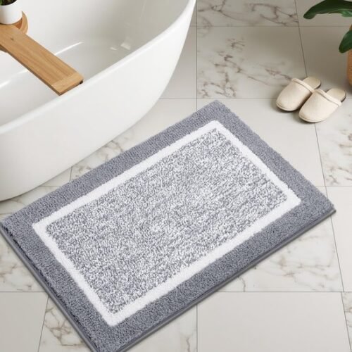 550x550-20565.jpg Unyqoos® Zachte antislip badmat voor badkamer en toilet in lichtgrijs 60x90 cm