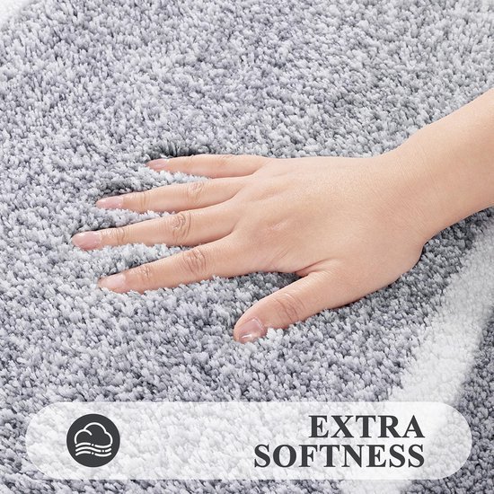 550x550-20567.jpg Unyqoos® Zachte antislip badmat voor badkamer en toilet in lichtgrijs 60x90 cm