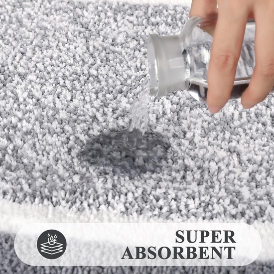 550x550-20568.jpg Unyqoos® Zachte antislip badmat voor badkamer en toilet in lichtgrijs 60x90 cm
