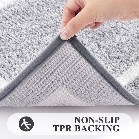 550x550-20569.jpg Unyqoos® Zachte antislip badmat voor badkamer en toilet in lichtgrijs 60x90 cm