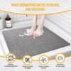 Unyqoos® Grijze antislip douchemat met sneldrogende afvoergaten en zacht comfort