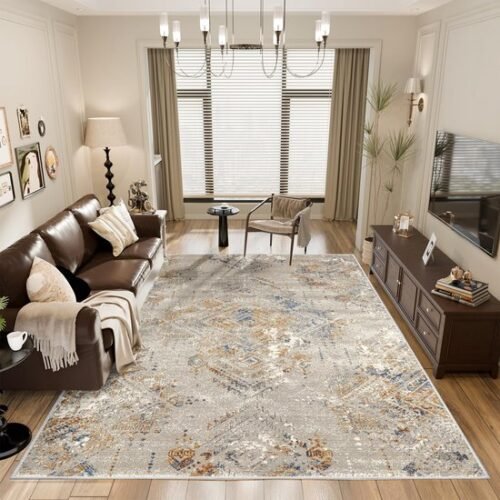 550x550-20587.jpg Unyqoos® Zacht en Wasbaar Geometrisch Vloerkleed voor Woonkamer en Kantoor
