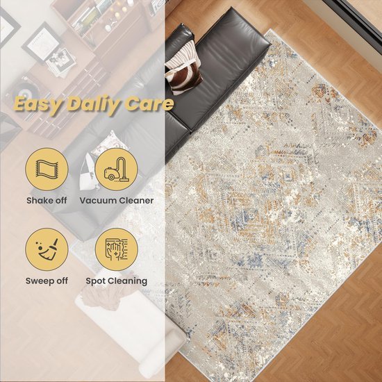 550x550-20593.jpg Unyqoos® Zacht en Wasbaar Geometrisch Vloerkleed voor Woonkamer en Kantoor