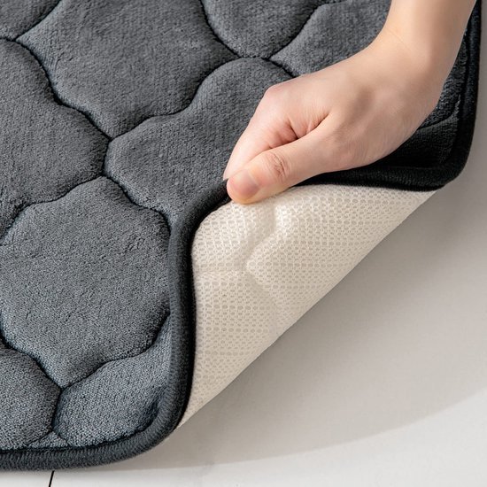 Unyqoos® Zachte en Absorberende Traagschuim Badmat met Antislip voor Badkamer en Woonkamer, 40x60 cm, Zwart