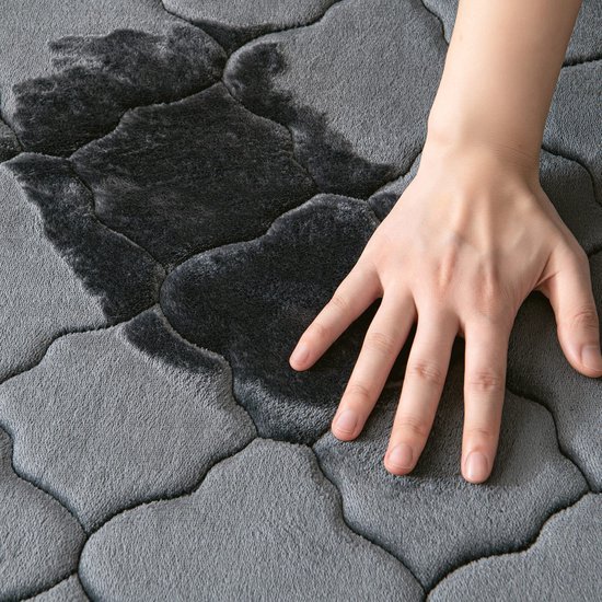 Unyqoos® Zachte en Absorberende Traagschuim Badmat met Antislip voor Badkamer en Woonkamer, 40x60 cm, Zwart