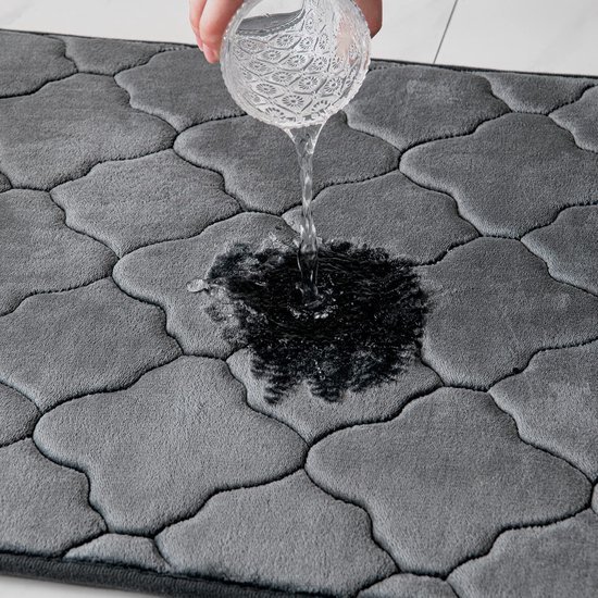 Unyqoos® Zachte en Absorberende Traagschuim Badmat met Antislip voor Badkamer en Woonkamer, 40x60 cm, Zwart