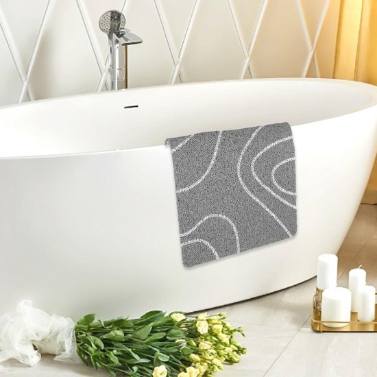Unyqoos® Grijze antislip douchemat 40x60 cm voor veilig en comfortabel douchen