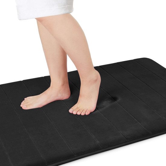 Unyqoos® Zwarte Badmat met Antislip en Hoge Wateropname voor Comfortabele Badkamer