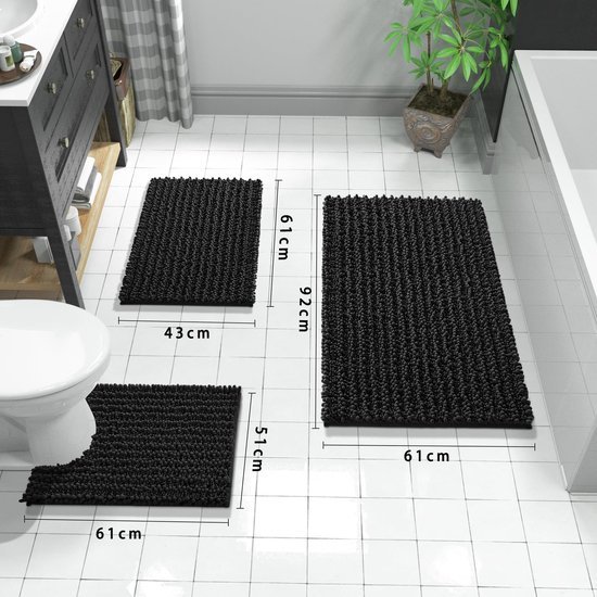 550x550-20632.jpg Unyqoos® Zachte en absorberende badmat van chenille met antislip voor badkamer