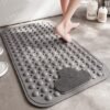 Unyqoos® Grijze antislip douchemat met voetmassage en schimmelbestendigheid voor badkamer