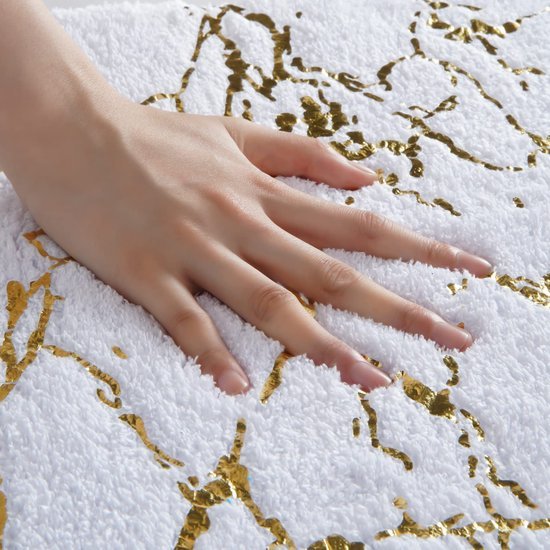 Unyqoos® Luxueuze Antislip Badmat met Gouden Detail voor Stijlvolle Badkamers - 40x60 cm