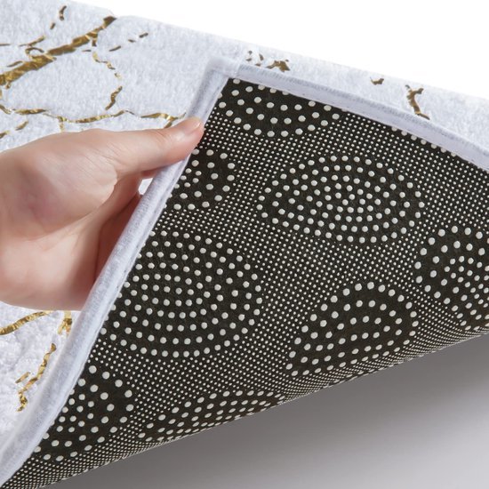 Unyqoos® Luxueuze Antislip Badmat met Gouden Detail voor Stijlvolle Badkamers - 40x60 cm