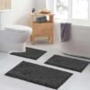550x550-20678.jpg Unyqoos® Zwarte Luxe Badmatset van 3 Stuks met Antislip en Hoge Waterabsorptie voor Badkamercomfort