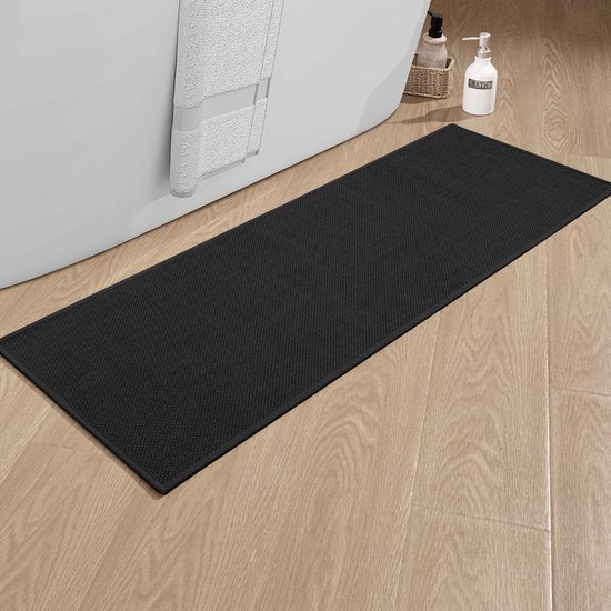Unyqoos® Zwarte Antislip Badmat voor Badkamer en Douche, 43 x 120 cm, Wasbaar en Veilig