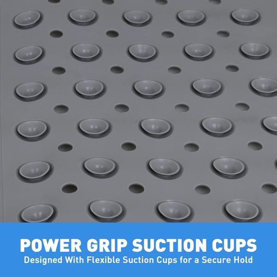 Unyqoos® Antislip Douchemat 70x70 cm Grijs met Zuignappen en Afvoergaten