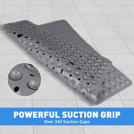 Unyqoos® Antislip Douchemat 70x70 cm Grijs met Zuignappen en Afvoergaten