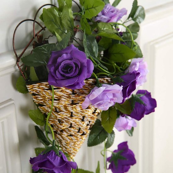 Unyqoos ® Realistisch ogende decoratieve slinger met kleurrijke kunstrozen voor veelzijdig gebruik