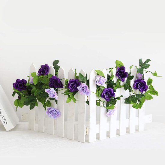 Unyqoos ® Realistisch ogende decoratieve slinger met kleurrijke kunstrozen voor veelzijdig gebruik